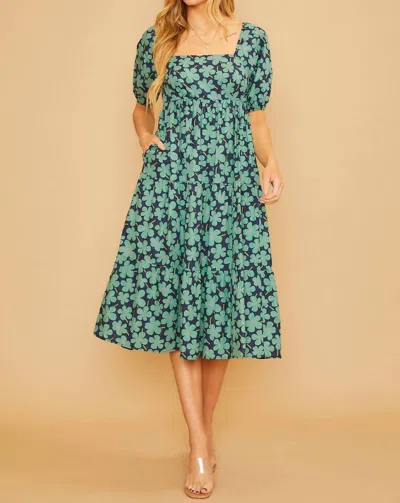 Baevely By Wellmade Feminine Midi Dress - Plus In Dark Green