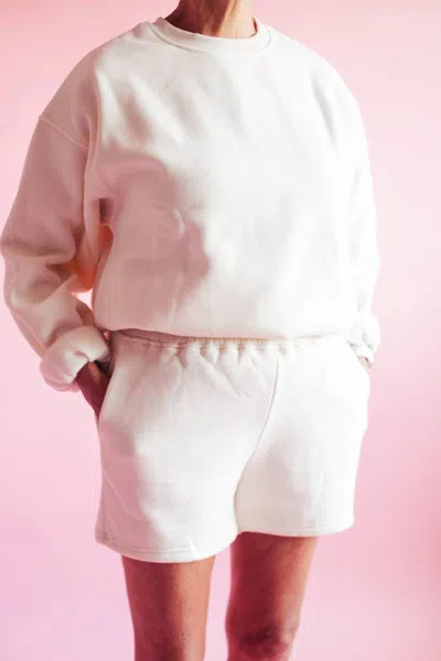 Baevely By Wellmade Jump Around Shorts In Cream In White