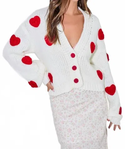Baevely By Wellmade Love Cardigan In Ivory In White