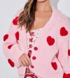 Baevely By Wellmade Lover Cropped Cardigan In Pink In Pink