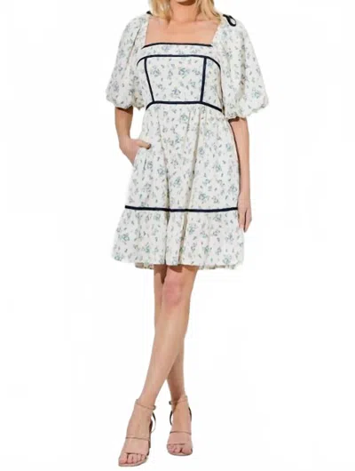 Baevely By Wellmade Nice To Meet You Dress In White/ Blue In Multi