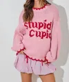 Baevely By Wellmade Stupid Cupid Sweater In Pink In Pink