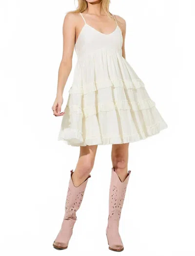Baevely By Wellmade Sweet Magnolia Mini Dress In White