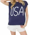 Baevely By Wellmade Usa Top In Navy In Blue