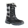 Baffin Jasper Women's Us 7 Black Leather Check Round Toe Winter Boots Zpo2465