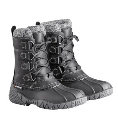 Baffin Women's  Yellowknife Cuff Black Leather Insulated Snow Boots Zogg804