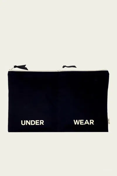Bag-all Double Lingerie Packing Pouch In Black In Blue