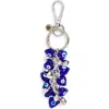 Bag Crap Evil Eye Glass Beaded Dangler Bag Charm In Blue