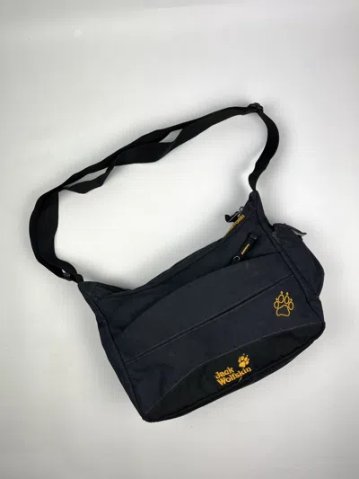 Pre-owned Bag X Jack Wolfskins Jack Wolfskin Vintage Outdoor Messenger Crossbody Bag In Navy Blue