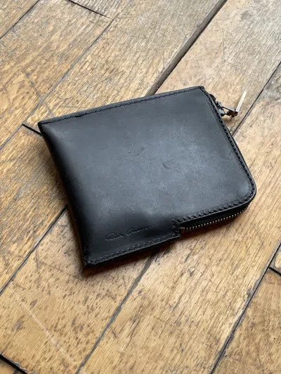 Pre-owned Bag X Leather Rick Owens Wallet Leather Pouch Vintage A9040 In Black