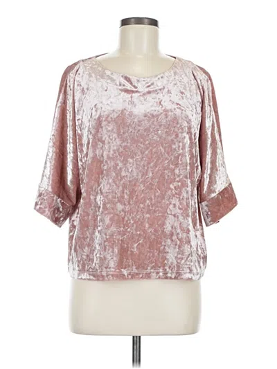 Pre-owned Bagatelle 3/4 Sleeve Top Pink Metallic Pattern Boatneck Tops