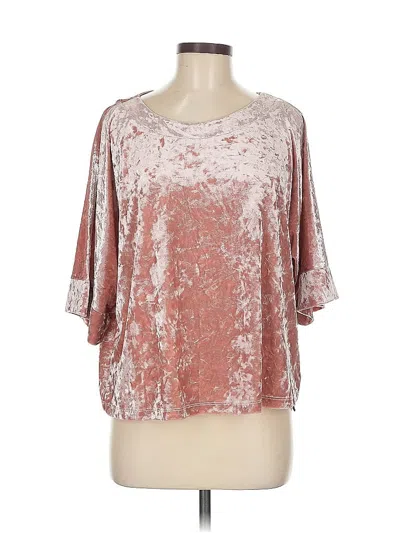Pre-owned Bagatelle 3/4 Sleeve Top Silver Metallic Pattern Cold Shoulder Neckline Tops