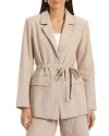 Bagatelle Belted Blazer Jacket In Sand-silver