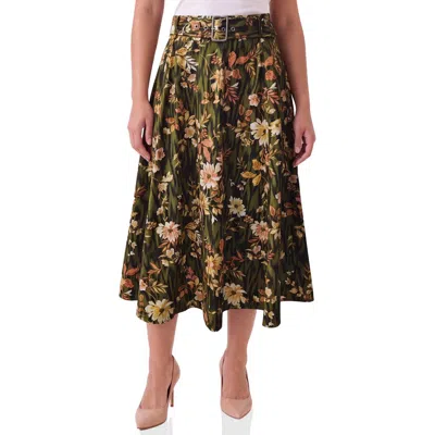 Bagatelle Belted Midi Skirt In Animal Print