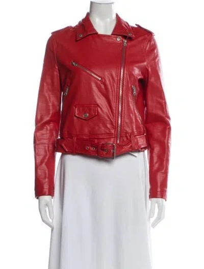 Pre-owned Bagatelle Biker Jacket In Red