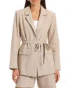 Bagatelle Belted Blazer Jacket In Brown