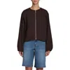 Bagatelle Bubble Sleeve Full Zip Jacket In Multi