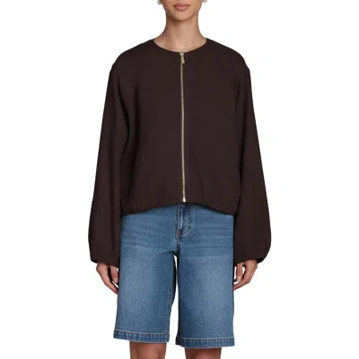 Bagatelle Bubble Sleeve Full Zip Jacket In Multi