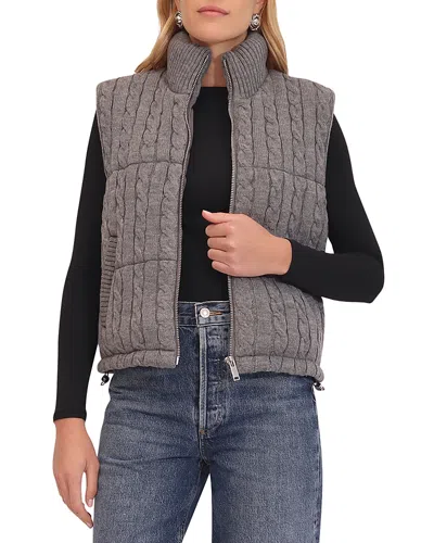 Bagatelle Cable Knit Vest In Dark Grey
