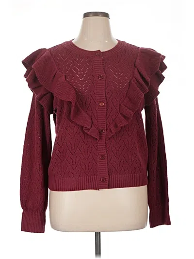 Bagatelle Cardigan Sweater In Burgundy