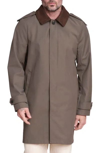 Bagatelle Corduroy Collar Mac Coat With Detachable Hood In Multi