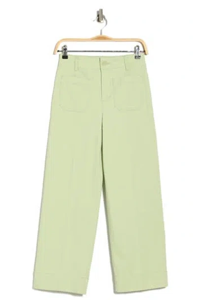 Bagatelle Cropped Cotton Twill Pants In Green
