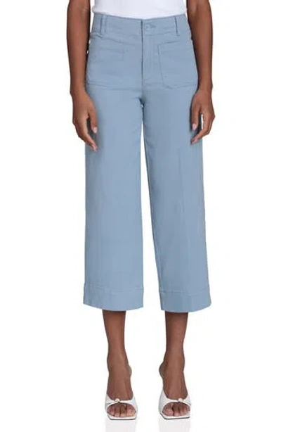 Bagatelle Cropped Cotton Twill Pants In Blue