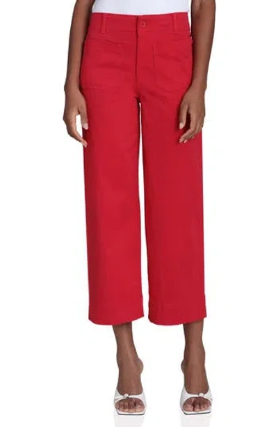 Bagatelle Cropped Cotton Twill Pants In Red