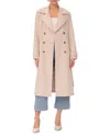 Bagatelle Double Breasted Relaxed Trench Coat In Bleached Sand