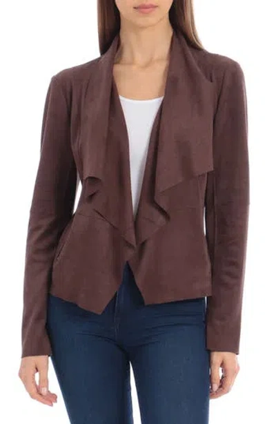 Bagatelle Draped Faux Suede Jacket In Brown