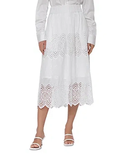 Bagatelle Eyelet Midi Skirt In White