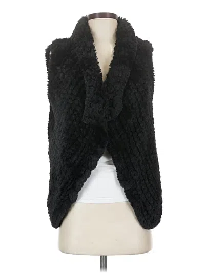 Pre-owned Bagatelle Faux Fur Vest In Black