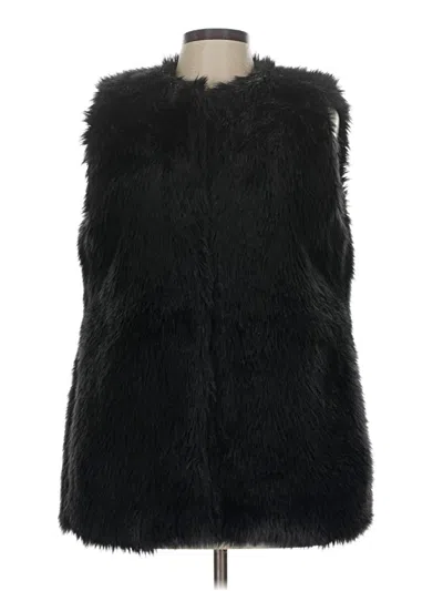 Pre-owned Bagatelle Faux Fur Vest In Black