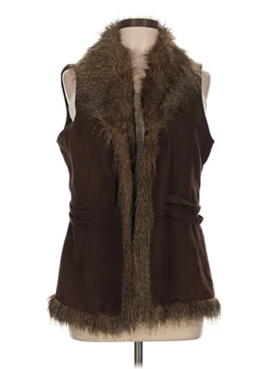Pre-owned Bagatelle Faux Fur Vest In Brown