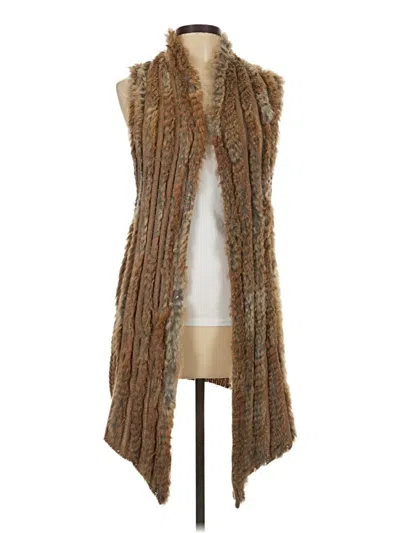 Pre-owned Bagatelle Faux Fur Vest In Brown