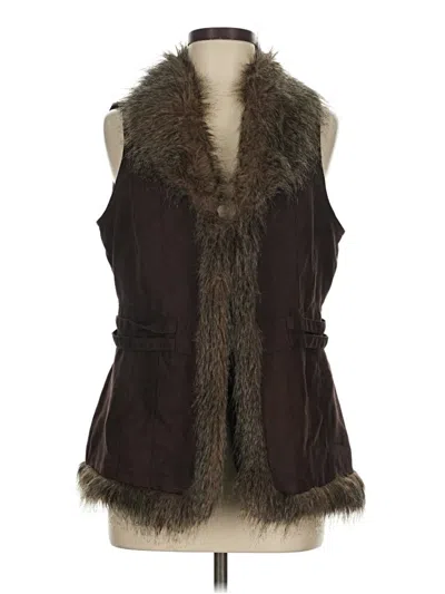Pre-owned Bagatelle Faux Fur Vest In Brown