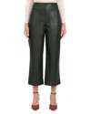 Bagatelle Faux Leather Cropped Wide Leg Pants In Green
