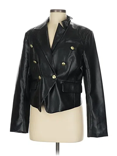 Pre-owned Bagatelle Faux Leather Jacket In Black