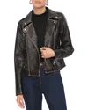 Bagatelle Metallic Contrast Detail Faux Leather Moto Jacket In Black-gold