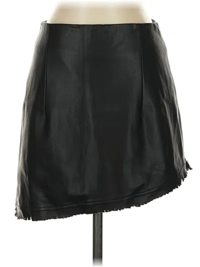 Pre-owned Bagatelle Faux Leather Skirt In Black