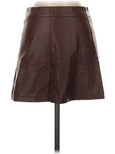 Pre-owned Bagatelle Faux Leather Skirt In Brown