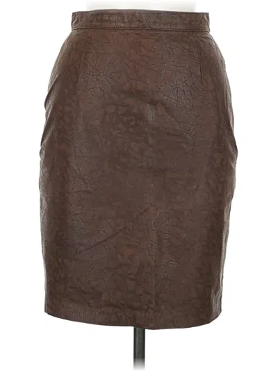 Pre-owned Bagatelle Faux Leather Skirt In Brown