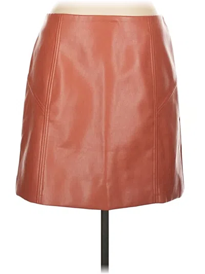 Pre-owned Bagatelle Faux Leather Skirt In Tan