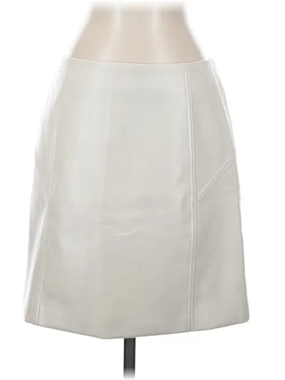 Pre-owned Bagatelle Faux Leather Skirt In White