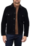 Bagatelle Faux Nubuck Trucker Jacket In Black