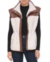 Bagatelle Mixed Media Vest In Cocoa Dust