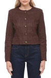 Bagatelle Faux Suede Crop Jacket In Brown