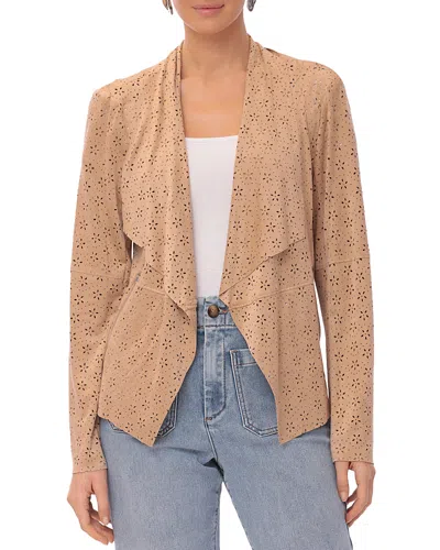 Bagatelle Faux Suede Drape Jacket In Bleached Sand