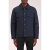 Bagatelle Flannel Snap-up Trucker Jacket In Blue