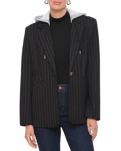 Bagatelle French Terry Hooded Blazer In Black Grey